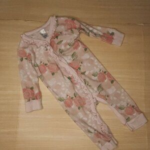 Modern Moments Infant Girl's Pink Floral One Piece Outfit 12 Months